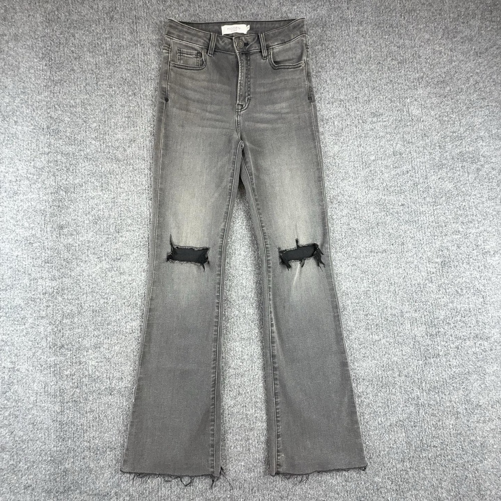 Hidden Jeans Womens 26 Charcoal Wash High Rise Bootcut Distressed HD3151BT-CHA